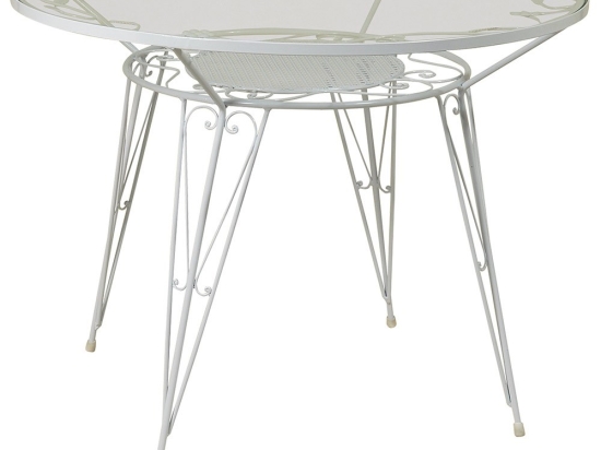 Τραπέζι Στρογγυλό Μασίφ 3760 100x75cm Beige-White