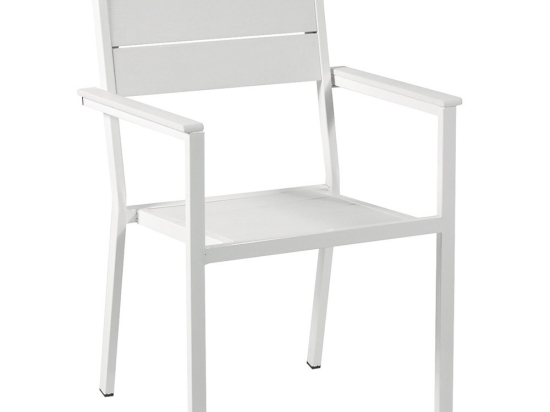 Πολυθρόνα Αγαλβάνιστη 4637 White 54x56x90 cm