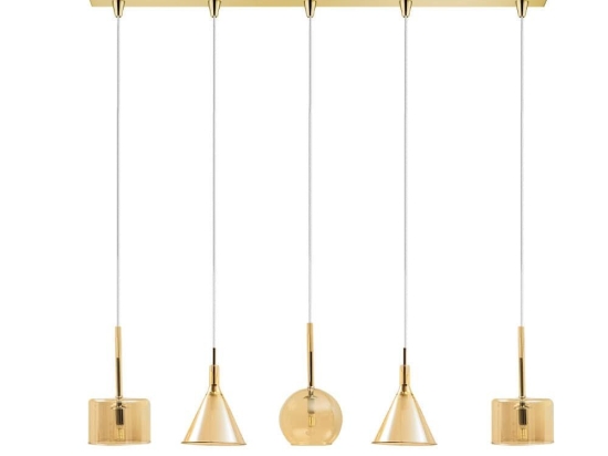 Φωτιστικό Οροφής - Ράγα 114-01047-12BR 5xG9 100cm Amber Luma