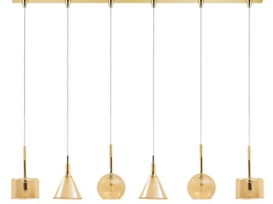 Φωτιστικό Οροφής - Ράγα 114-01047-13BR 6xG9 120cm Amber Luma