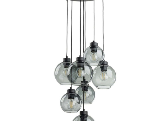 Φωτιστικό Οροφής Cubus 10207 49x49x140cm 7xE27 15W Black-Fume TK Lighting