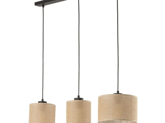 Φωτιστικό Οροφής - Ράγα Juta 4954 80x22x120cm 3xΕ27 15W Natural-Black TK Lighting