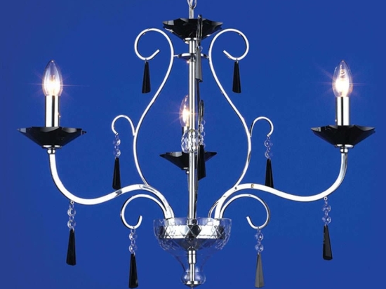 Φωτιστικό Οροφής W17353 Φ60x93cm 3xE14 40W Chrome-Black Aca