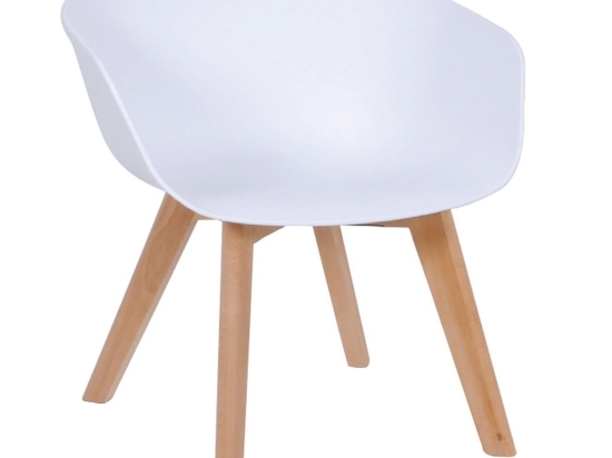 Πολυθρόνα Optim White ΕΜ140,1 55X56X80 cm Σετ 4τμχ Ξύλο,Πολυπροπυλένιο