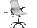 ΚΑΡΕΚΛΑ ΓΡΑΦΕΙΟΥ REJI PAKOWORLD MESH ΥΦΑΣΜΑ ΜΑΥΡΟ 58X60X89-99ΕΚ