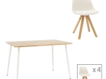ΤΡΑΠΕΖΑΡΙΑ CUBA-CARON PAKOWORLD ΣΕΤ 5ΤΕΜ SONOMA-ΛΕΥΚΟ 120X80X75ΕΚ
