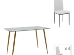 ΤΡΑΠΕΖΑΡΙΑ CUBA-PARKER PAKOWORLD ΣΕΤ 5ΤΕΜ SONOMA-ΛΕΥΚΟ 120X80X75ΕΚ