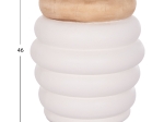 ΤΡΑΠΕΖΙ ΒΟΗΘΗΤΙΚΟ PUFFAT HM18172.02 FIBER CEMENT ΛΕΥΚΟ- ΞΥΛΟ TEAK TOP Φ45x46Υεκ.