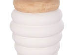 ΤΡΑΠΕΖΙ ΒΟΗΘΗΤΙΚΟ PUFFAT HM18172.02 FIBER CEMENT ΛΕΥΚΟ- ΞΥΛΟ TEAK TOP Φ45x46Υεκ.