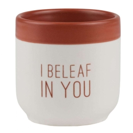 Κασπώ Πήλινο I Beleaf In You RD0016843 6,5x6,5cm White-Pink Raeder Πηλός