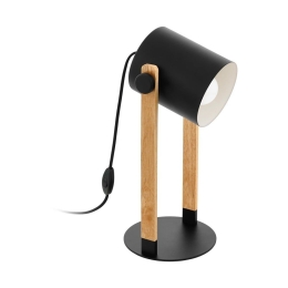 Φωτιστικό Επιτραπέζιο Hornwood 43047 Black-Brown Eglo Μέταλλο,Ξύλο