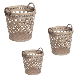 Καλάθι Σετ 3Τμχ KIK209 Μπεζ 36-31-26cm Espiel Bamboo