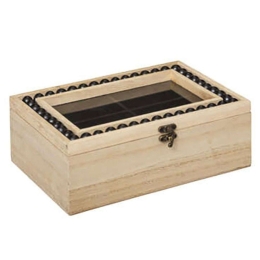Μπιζουτιέρα Safari 07.173473 24x17x9cm Natural-Black Ξύλο