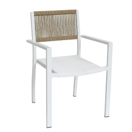 ΠΟΛΥΘΡΟΝΑ ΚΗΠΟΥ ARTELIBRE HORUS ΛΕΥΚΟ/ΚΑΦΕ ΑΛΟΥΜΙΝΙΟ/RATTAN 56X58X83CM