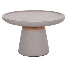 ΒΟΗΘΗΤΙΚΟ ΤΡΑΠΕΖΙ TRED HM18168.03 FIBER CEMENT ΓΚΡΙ-ΦΥΣΙΚΟ RATTAN--Φ49x30Υεκ.