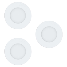 Φωτιστικό Σποτ Χωνευτό Led Σετ 3τμχ 32881 White Fueva-C Eglo Στρόγγυλο Μέταλλο,Πλαστικό