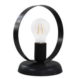 Φωτιστικό Επιτραπέζιο 34-0254 Halka Φ18 Ε27 H21,5XΦ18cm Black Heronia Μέταλλο