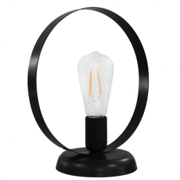 Φωτιστικό Επιτραπέζιο 34-0255 Halka Φ25 Ε27 H28XΦ25cm Black Heronia Μέταλλο