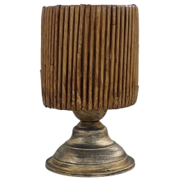 Φωτιστικό Επιτραπέζιο 09-0112 TL-06 Kyoto Ε27 H25XΦ15cm Bronze-Brown Heronia Μέταλλο,Bamboo