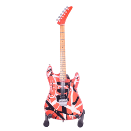 Eddie Van Halen ξύλινη χειροποίητη ηλεκτρική κιθάρα μινιατούρα σε βάση 20 εκ