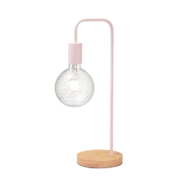 Φωτιστικό Επιτραπέζιο Table & Floor Luminaires KS1755TPW Pink Μέταλλο,Ξύλο