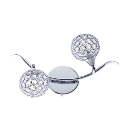 Φωτιστικό Τοίχου Crystal AD20120032B Chrome Κρύσταλλο,Μέταλλο