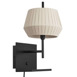 Φωτιστικό Τοίχου Dicte 2112391009 21x37,5cm 1xE14 40W Beige-Black Nordlux Μέταλλο,Ύφασμα