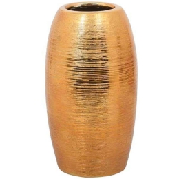 Διακοσμητικό Βάζο 08-221-186 10x10x20,5cm Gold Κεραμικό