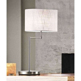 Φωτιστικό Επιτραπέζιο 6162 1XE27 40W Φ30cm 64cm Silver Με Αμπαζούρ White Perenz Μέταλλο,Ύφασμα