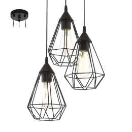 Φωτιστικό Οροφής Tarbes 94191 Black Eglo Μέταλλο