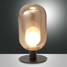 Φωτιστικό Επιτραπέζιο Gubbio 3553-31-125 Amber Fabas Luce Μέταλλο,Γυαλί
