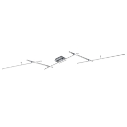 Φωτιστικό Οροφής - Πλαφονιέρα Arvin 628410507 22W & 8W Led 245x50x8,5cm Nickel Mat Trio Lighting Μέταλλο