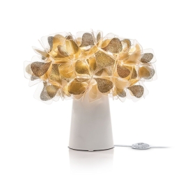Επιτραπέζιο Φωτιστικό Clizia Mama Non Mama E14 6W 25x27cm Gold-White Slamp Cristalflex
