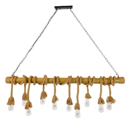 Φωτιστικό Οροφής - Ράγα Laahana 10001114 10xE27 150x14x75cm Brown-Beige GloboStar