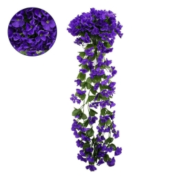 Τεχνητό Κρεμαστό Φυτό Phlox 78050 30x30x80cm Green-Purple GloboStar Polyester,Πλαστικό