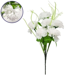 Διακοσμητικό Μπουκέτο Γαρύφαλλα 09074 20x20x35cm Green-White GloboStar Πλαστικό
