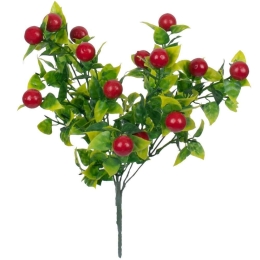 Τεχνητό Κλαδί-Φυτό Butchers Broom 78268 30cm Multi GloboStar Πλαστικό, Ύφασμα