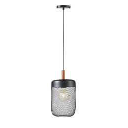 Φωτιστικό Οροφής TF501P20BK 1ΧΕ27 D20XH154 Black Aca Decor Μέταλλο,Ξύλο