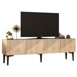Έπιπλο Τηλεόρασης HM9435.01 154x37x45cm Natural-Black Μελαμίνη