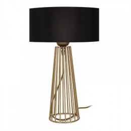 Επιτραπέζιο Φωτιστικό Filip 216726 E27 25x25x45cm Gold-Black Megapap Μέταλλο,Ύφασμα