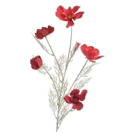 Διακοσμητικό Λουλούδι-Κλαδί 3-85-084-0055 Υ80 Red Inart Ύφασμα