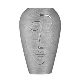 Βάζο Φιγούρα 3-70-146-0490 17x9x27cm Silver Inart Κεραμικό
