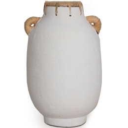 Διακοσμητικό Βάζο Usiris 0750015 21x35cm White Soulworks Πηλός