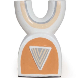 Διακοσμητικό Βάζο Sethos 0750023 18x9,5x26cm Multi Soulworks Πηλός