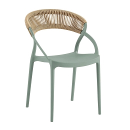 Πολυθρόνα Στοιβαζόμενη Dora Ε3151,2 60x53x80cm Natural-Green