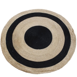 Χαλί Γιούτας 00.02.23153 Natural-Black 120X120cm Round