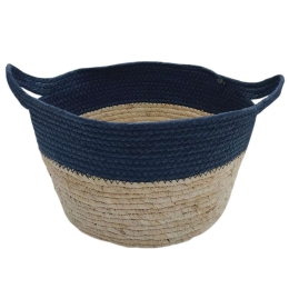 Καλάθι Με Φάσα 00.06.61185 30x19,5cm Ψάθινο Blue Ψάθα