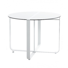 Τραπέζι Κήπου Αναδιπλούμενο Clint/T 01-00-2074 Φ100x74,5cm White