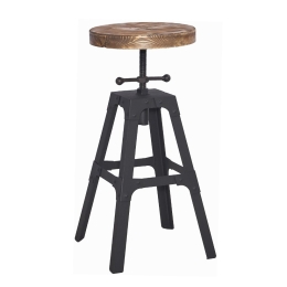 Σκαμπό Μπαρ Rocky/S 02-00-0651 37x37x75cm Anthracite-Walnut