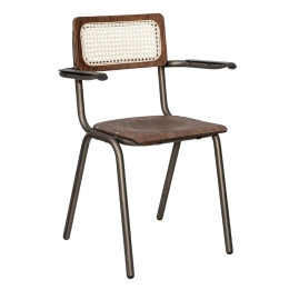 Καρέκλα School/P-2R 02-00-1401 50x58x82cm Anthracite-Walnut